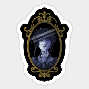 Middle finger wednesday addams Sticker